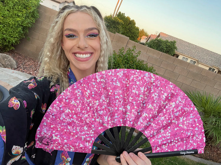 Pink Glitter Club Fan
